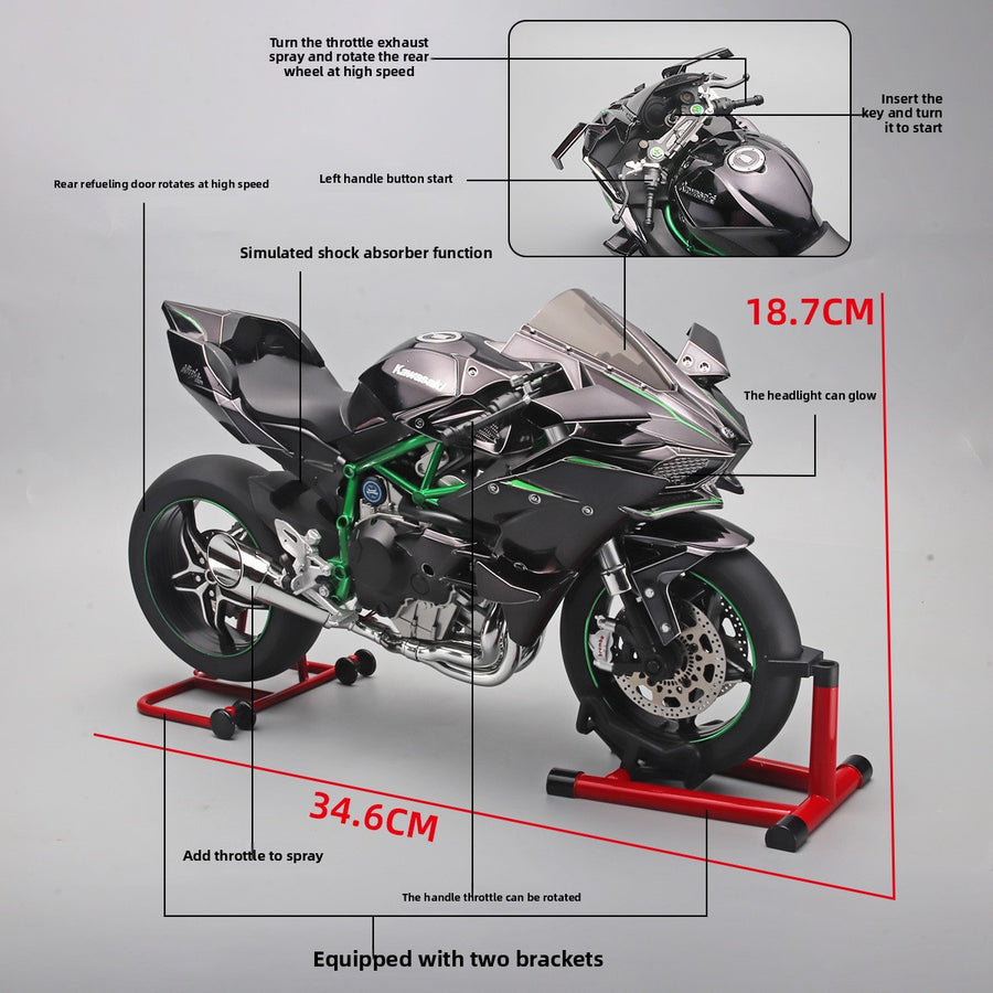 Kawasaki H2R motorcycle toy ornaments